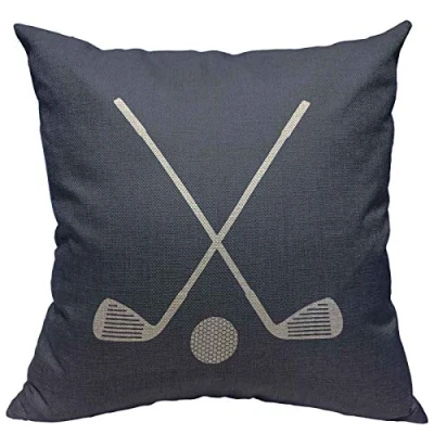 Image of VERSUSWOLF Throw Pillow Covers Boys Golf Sports in Navy Blue and Room Cotton Linen Decorative Square Pillowcases Cushion Cover 18 X Inch