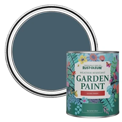 Image of Rust Oleum Blue Mould Resistant Garden Paint In Gloss Finish Blueprint 750ml