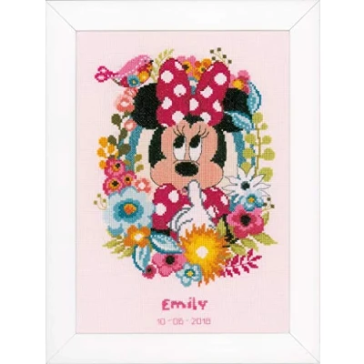 Image of Vervaco Counted Cross Stitch Kit: Minnie Shushing, Cotton, Assorted, 7.5 x 1 7.2 cm