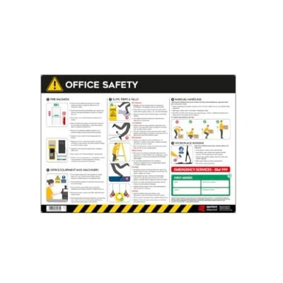 Image of Office Safety Workplace Poster, Easy To Read Information Guide, Made From Anti Scuff Laminate PVC, W594mm x H420mm