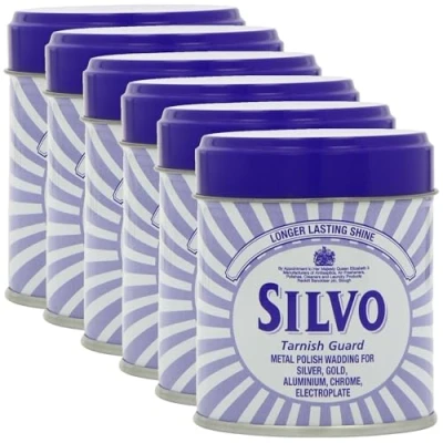 Image of Silvo Wadding Duraglit Metal Polish, 450g 6 Piece Set for Silver and Gold