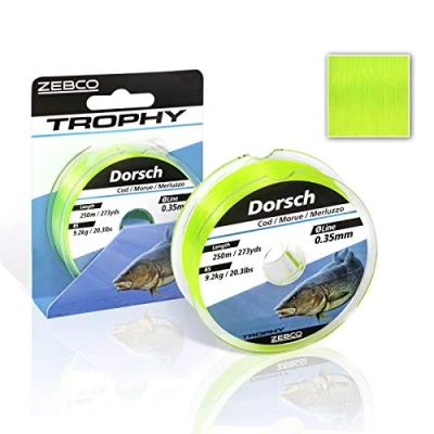 Image of Zebco Quality Trophy Cod Monofilament Fishing Line Accessories Fluo Yellow 0.35 mm / 9.2 kg