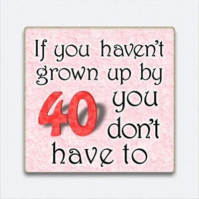 Image of Pink Fridge Magnet Wooden 40th Birthday Gift 40 Token present