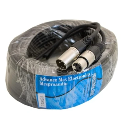 Image of MCS Male to Female 3 Pin XLR Mic Microphone Cable (010 FT, Black)