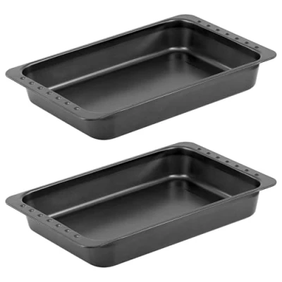 Image of GEEZY Large Baking Tray Set Oven Trays for Non Stick Roasting Tin Roasters Deep