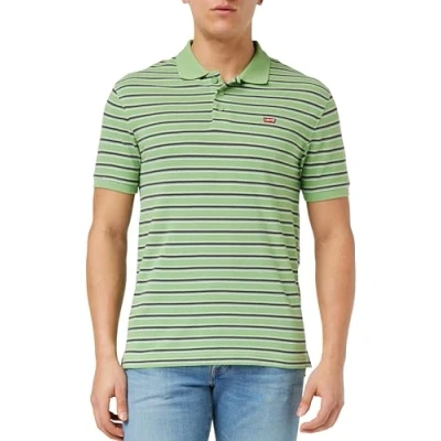 Image of Levi&#039;s Men&#039;s Housemark Polo T Shirt, Hopscotch Stripe Aspen Green, XS