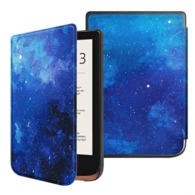 Image of FINTIE Slimshell Case for Pocketbook Touch HD 3 / Lux 4 Basic 2 E Reader Premium Lightweight PU Leather Cover with Auto Sleep/Wake Function, Starry Sky