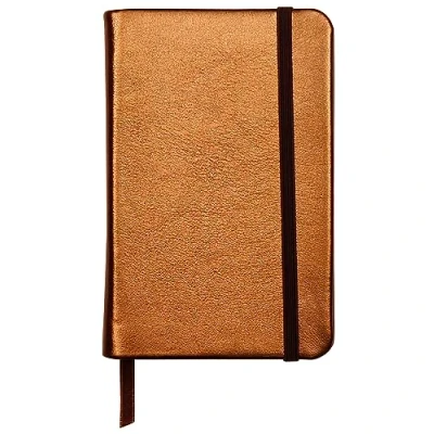 Image of Clairefontaine Ref 400098C Cuirise Hard Cover Notebook (72 Sheets) A6 Size, 90gsm Vellum Paper, Lined Rulings, Pocket for Loose Documents, Lambskin Brown