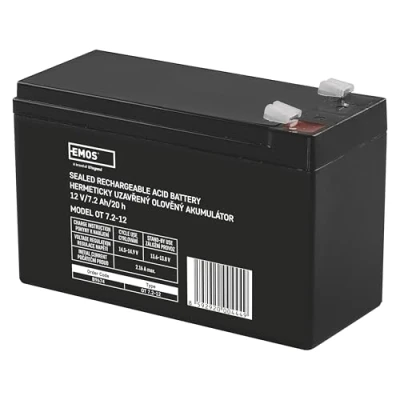 Image of Emos Maintenance Free Lead Acid Battery 12 V 7,2 Ah Faston 6.3 mm Pack of 1 B9674