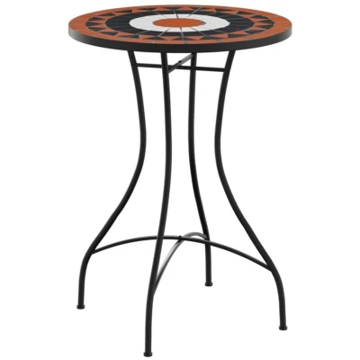 Image of vidaXL Mosaic Bistro Table Terracotta and White Ø50x70 cm Ceramic