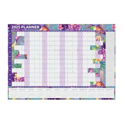 Image of 2025 Wall Planner A1 Full Year Academic Calendar 84.1 x 59.4cm for School Home Office Runs from January to December (Birds)