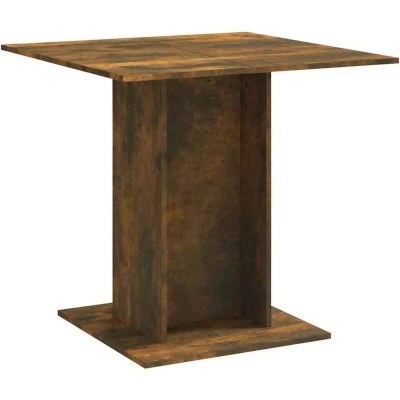 Image of vidaXL Dining Table Smoked Oak 80x80x75 cm Engineered Wood