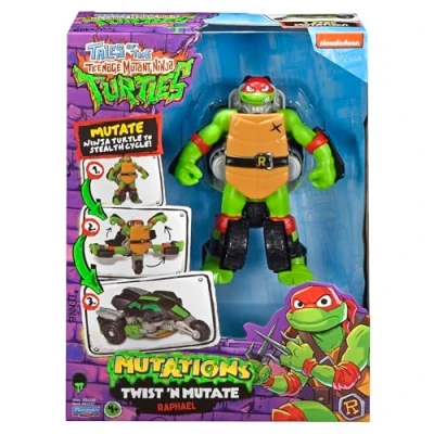 Image of Teenage Mutant Ninja Turtles: Mutations Twist N Mutate Raphael. Transforms from Action Figure to Stealth Vehicle