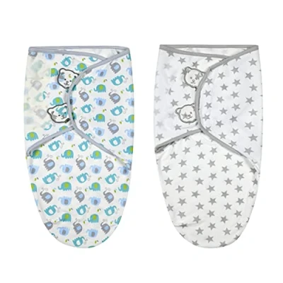 Image of Vicloon Baby Swaddle Wrap, 2Pcs Blankets, Newborn Blanket Organic Cotton Wrap for 4 6 Months 14 18lbs