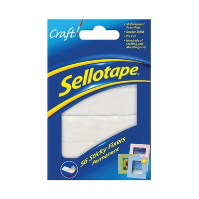 Image of Sellotape H395423 Permanent Double Sided Sticky Fixer, White, 12 x 25mm