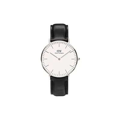 Image of Daniel Wellington Classic Sheffield, Black/Silver Watch, 36mm, Leather, for Women and Men
