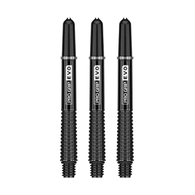 Image of TARGET Darts Pro Grip Evo Black Aluminium Medium Dart Shafts