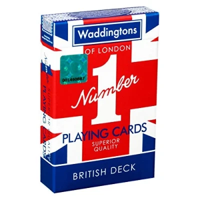Image of Waddingtons Number 1 Union Jack Playing Card Game, play your favourite games from Snap to Poker with this edition, great travel companion, gift and toy for players aged 6 plus