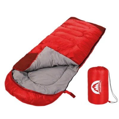 Image of Sleeping Bag 3 Seasons (Summer, Spring, Fall) Warm &amp; Cool Weather Lightweight,Waterproof Indoor Outdoor Use for Kids, Teens Adults Camping Hiking, Backpacking and Survival (Red)