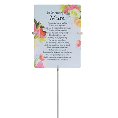 Image of in Memory of Mum Waterproof Graveside Memorial Card and Weatherproof 30cm Holder