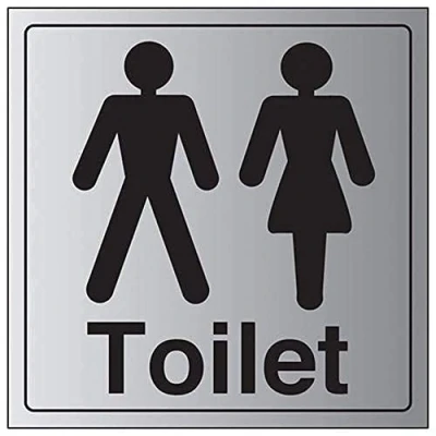 Image of V Safety General Door Gents/Ladies Toilet Sign 150mm x 1.6mm Alu Rigid Plastic