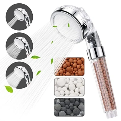 Image of Vicloon Shower Head and Extra Replaceable Mineral Ball, Bathroom Adjustable Showerhead Handheld Showerheads High Pressure Water Saving Filtration with Additional Beads Removing Chlorine