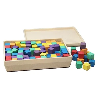 Image of WISSNER active learning Coloured Cubes, 150 Cubes 2 x cm, made Out of RE Wood