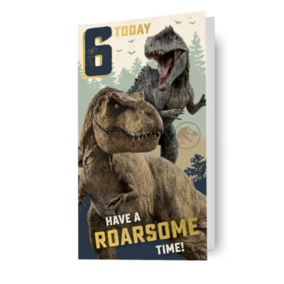 Image of Jurassic World Age 6 Birthday Card