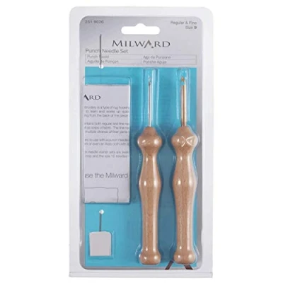 Image of MILWARDS 2519026 Punch Needle Set: Size 9: Regular and Fine, Natural, 9