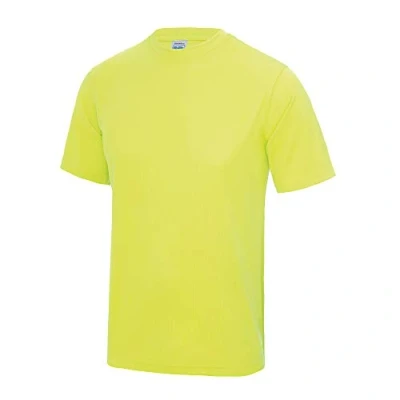 Image of Just Cool Mens Performance Plain T Shirt (L) (Electric Yellow)