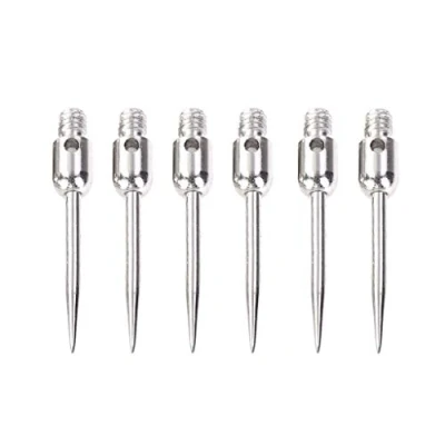 Image of TTTLLNN 6 Pieces Professional Replaceable Steel Tip 2BA Thread Darts Needle Accessory Tips Points Silver Golden