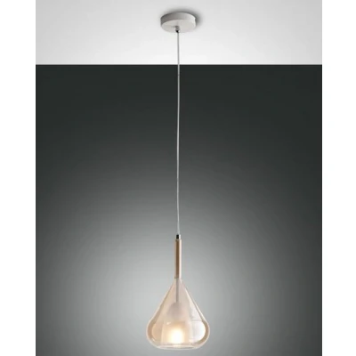 Image of Lila Dome Pendant Ceiling Lights Amber Glass, E27
