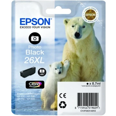 Image of Epson 26XL XL size photo black original ink cartridge