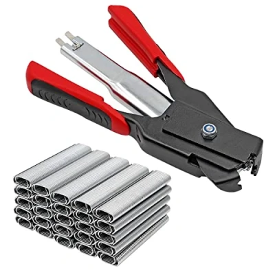 Image of Hog Ring Pliers and 2500 pcs C Type Nail Animal Wire Cage Clamp Chicken Pig Bird Pet Installation Equipment Tools (2500 Nails &amp; Plier)