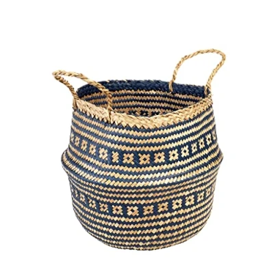 Image of Small Navy Blue Seagrass Basket