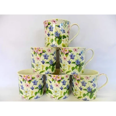Image of Set of 6 Dog Rose China Palace Mugs