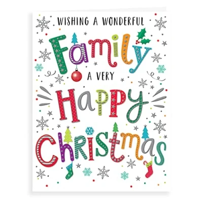 Image of Regal Publishing Modern Christmas Card To A Family 8 x 6 inches