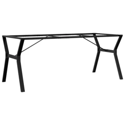 Image of vidaXL Cast Iron Dining Table Legs Black Y Frame Design for Coffee/Dining Tables, 180x80x73 cm, Industrial with Pre Drilled Holes, Easy Assembly, Stylish Support Living/Office Area