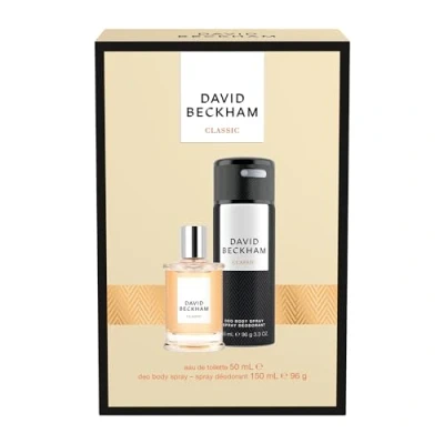 Image of David Beckham Classic Giftset inclusing an Eau de Toilette 50ml and Deodorant Body Spray 150ml, Captivating Fresh Ambery Woody Aftershave