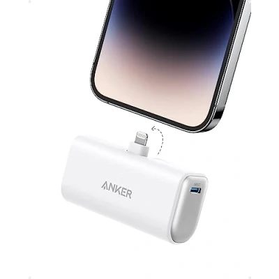 Image of Anker Power Bank, 621 Bank with Built In Lightning Connector, 5,000mAh MFi Certified 12W Portable Charger, Compatible iPhone 14/14 Pro / 14 Plus Max, 13 and 12 Series