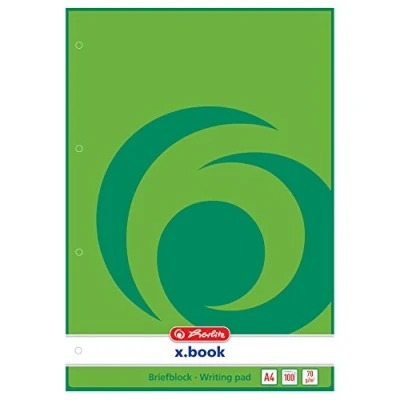 Image of Herlitz A4 Blank Punched Writing Pad (100 Sheets per Pad, Pack of 5)