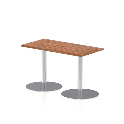 Image of Italia 1200 x 600mm Poseur Rectangular Table Walnut Top 725mm High Leg