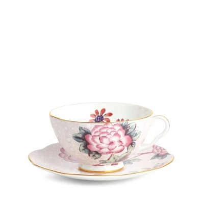 Image of Wedgwood 5C106805127 Cuckoo Cup &amp; Saucer Set, Fine Bone China, Pink