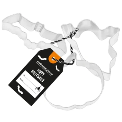 Image of Anniversary House Halloween 3 Piece Cookie Cutter Set, Stainless Steel, Cutters, Ghost, Pumpkin and Bat Biscuit K0010