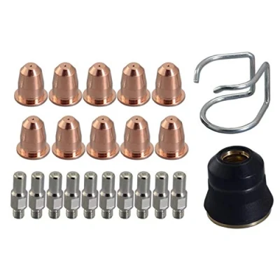 Image of RIVERWELD PR0110 Plasma Electrode PD0116 08 Tip 0.8 &amp; PC0116 Fit S45 Cutter Torch 22pcs
