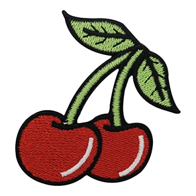 Image of Cherry Iron on Patch Fruit Patches, Patch, Embroidery ironable Badges Finally Home