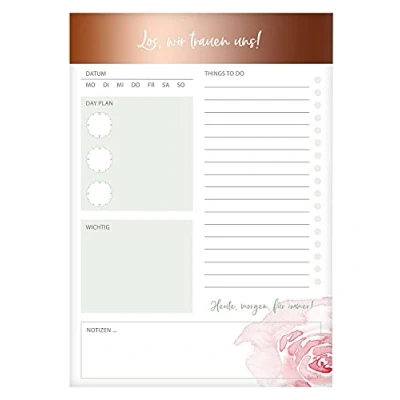 Image of Goldbuch 10349 Notepad with 60 Sheets Lined for Notes, to Do and Date, Paper Motif, Approx. 15 x 21.5 0.8 cm
