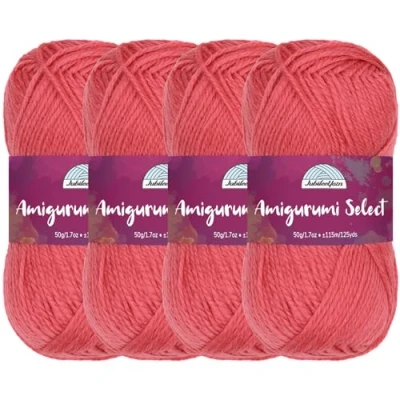 Image of Amigurumi Select 100% Acrylic Craft Yarn Skeins Crochet and Knitting Projects Fingering Weight Lotus 4