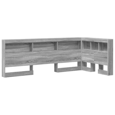 Image of vidaXL Storage Headboard with Shelf Grey sonoma 80 cm Engineered wood