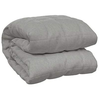 Image of vidaXL Weighted Blanket Grey 137x200 cm Single 10 kg Fabric Anxiety